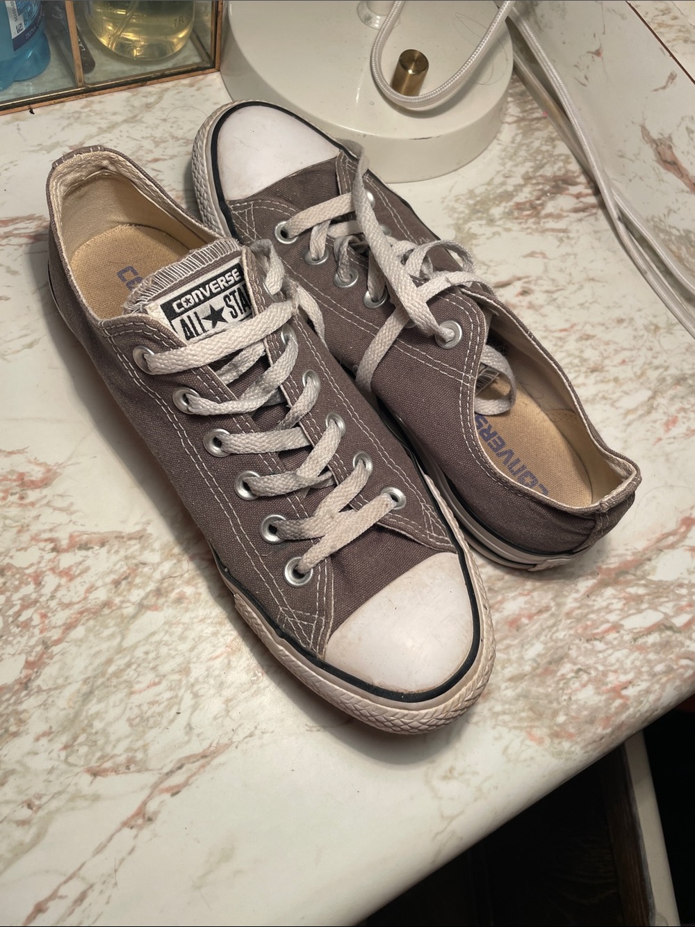 Converse Low-Top Canvas Sneakers in Taupe